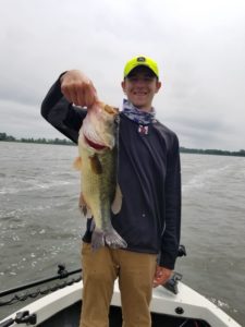Tyler Fink with his 19" largemouth bass