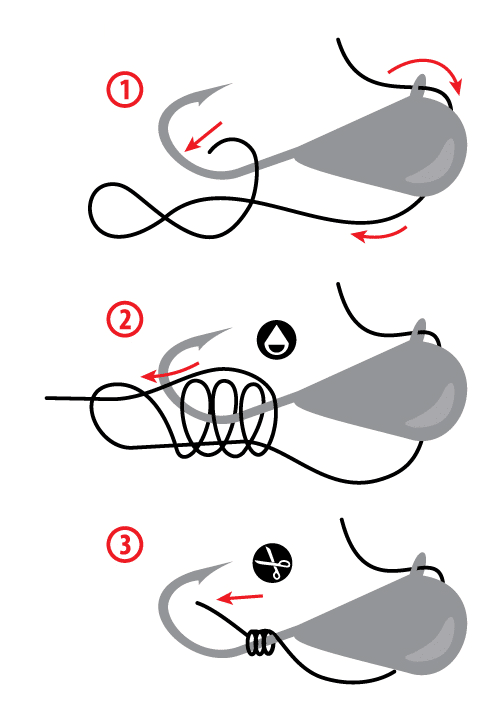 How to tie a snell knot on an ice fishing jig